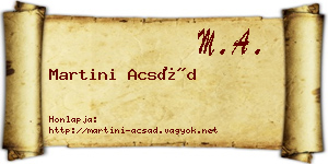 Martini Acsád névjegykártya